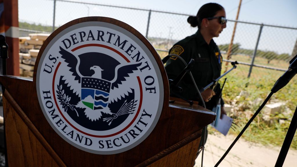 Selo do Departamento de Segurança Interna dos Estados Unidos em Del Rio, Texas